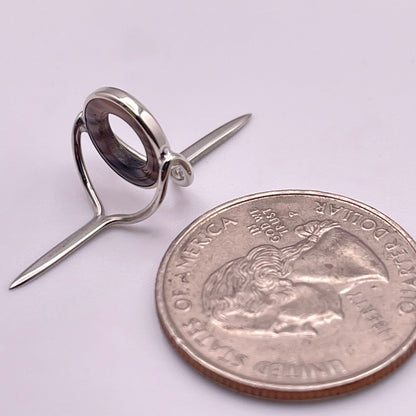 10mm Choice Agate Fly Rod Stripping Guide - Bright Nickel Silver Frame #0099
